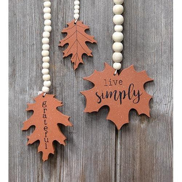 3 Set Beaded Fall Leaves - The Fox Decor